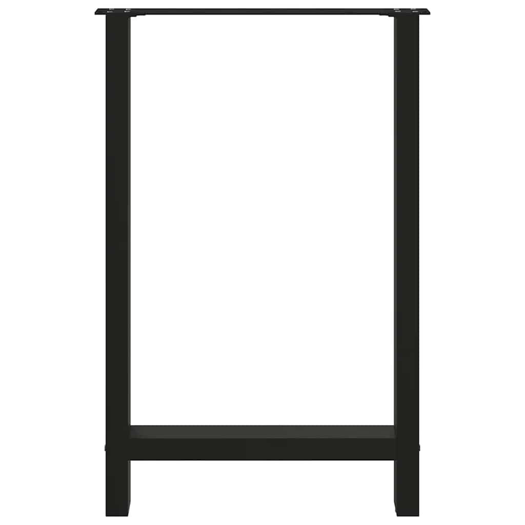 2 db fekete acél bárasztalláb 60 x (90-91) cm