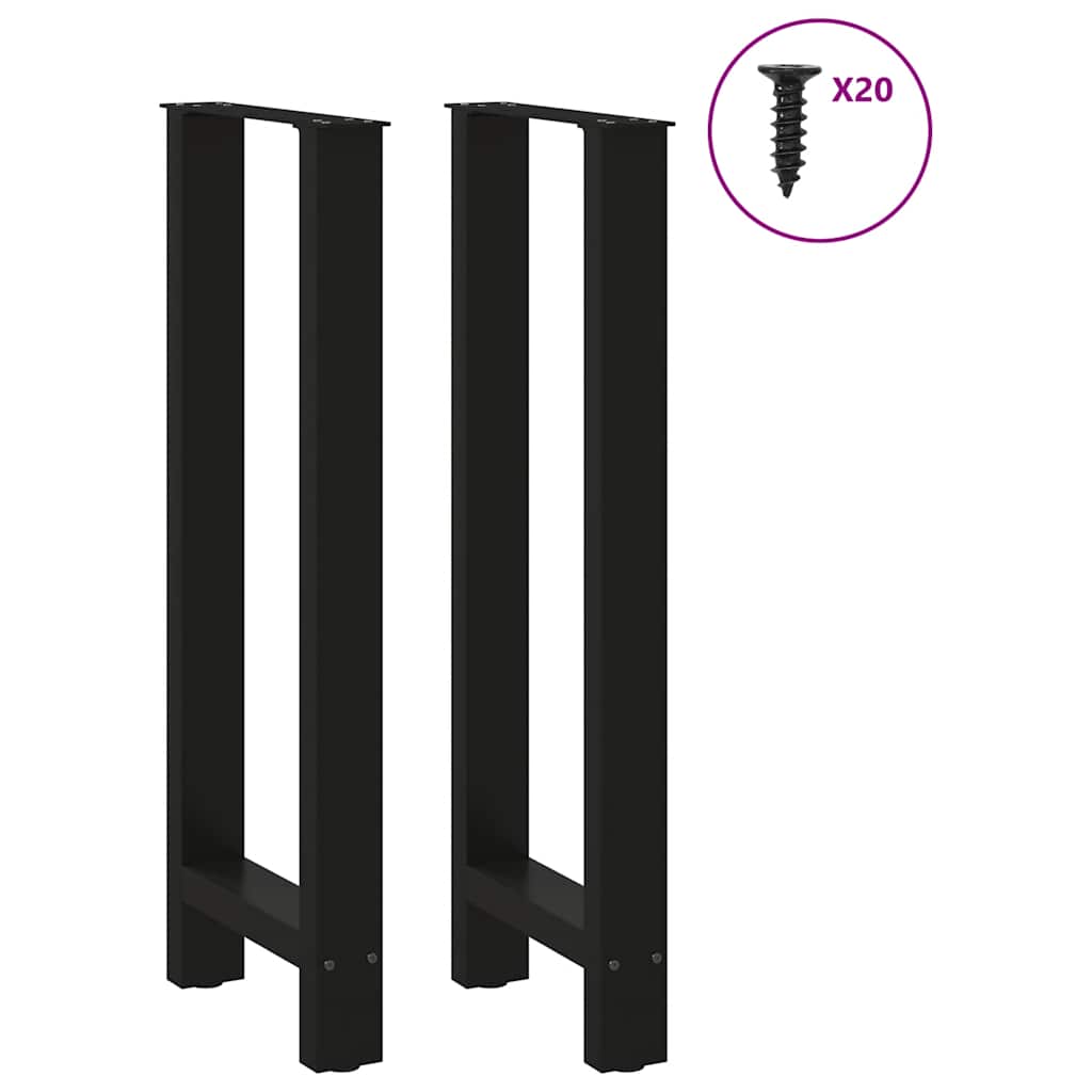 2 db fekete acél bárasztal láb 40 x (100-101) cm