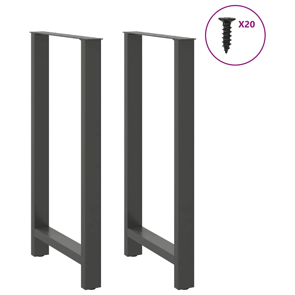 2 db antracitszürke acél bárasztalláb 60x(110-111) cm