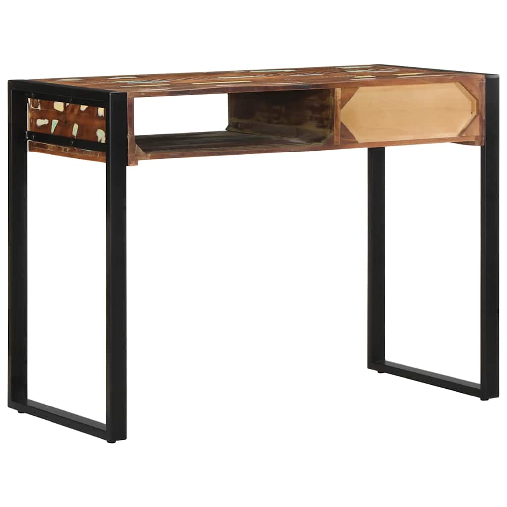 íróasztal többszínű 100x50x75 cm tömörfa, újrahasznosított fa