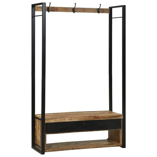 Ruhafogó fiókkal Barna 110 x 40 x 179 cm Tömör mangófa