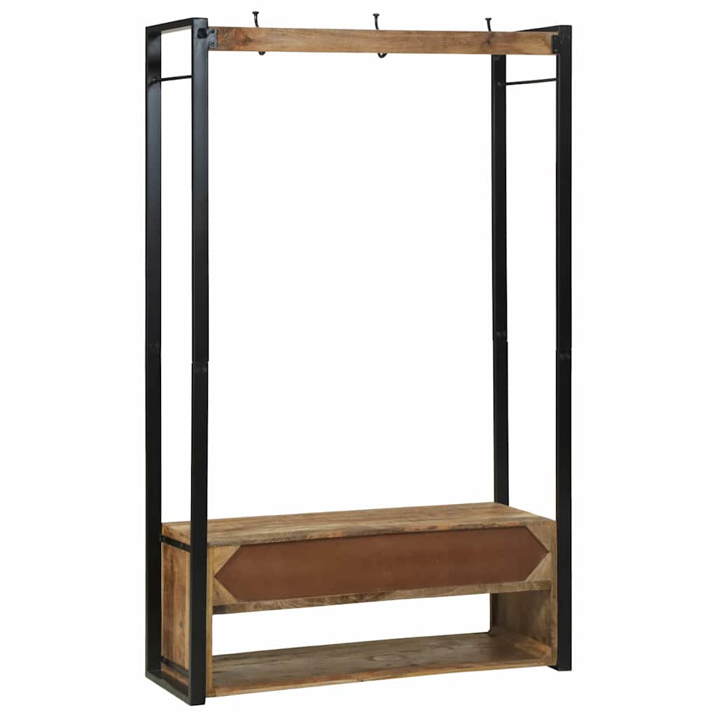 Ruhafogó fiókkal Barna 110 x 40 x 179 cm Tömör mangófa