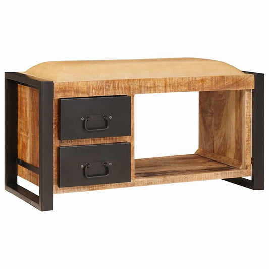 Tárolópad fiókkal Barna 80 x 35 x 40 cm Tömör mangófa