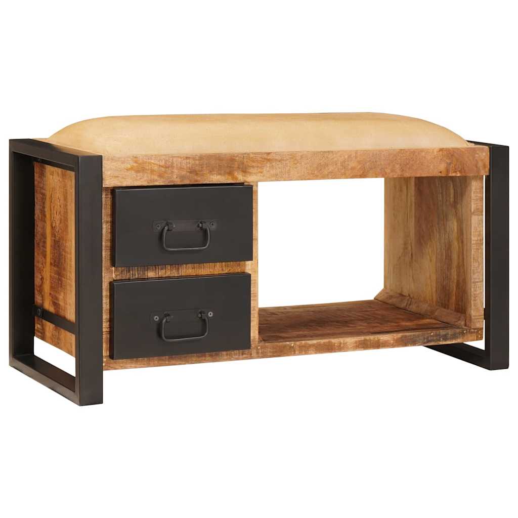 Tárolópad fiókkal Barna 80 x 35 x 40 cm Tömör mangófa
