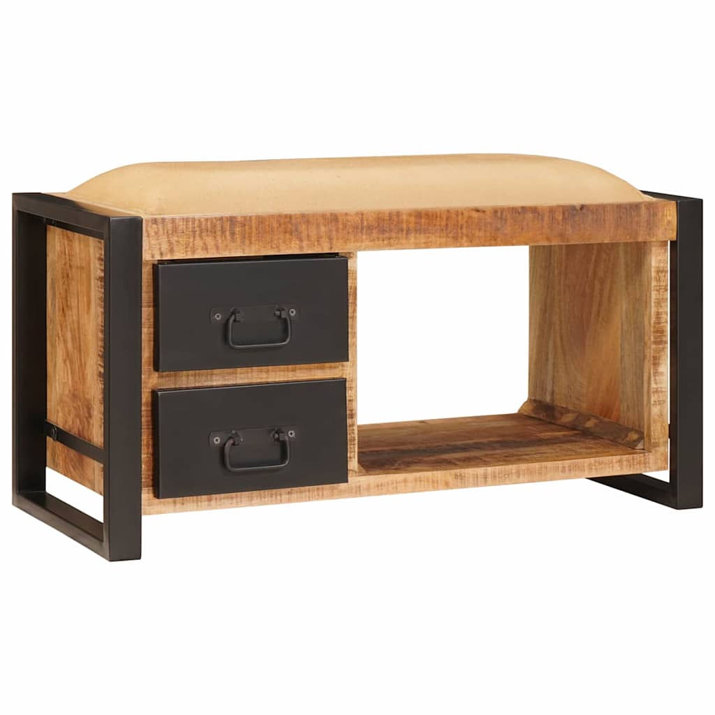 Tárolópad fiókkal Barna 80 x 35 x 40 cm Tömör mangófa