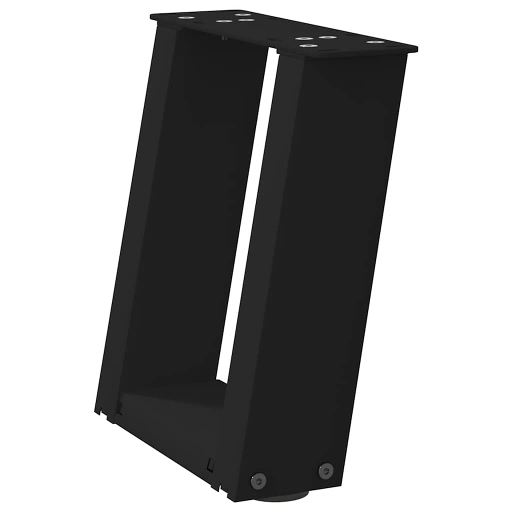 2 db U alakú fekete acél dohányzóasztal láb 30x(30-31) cm