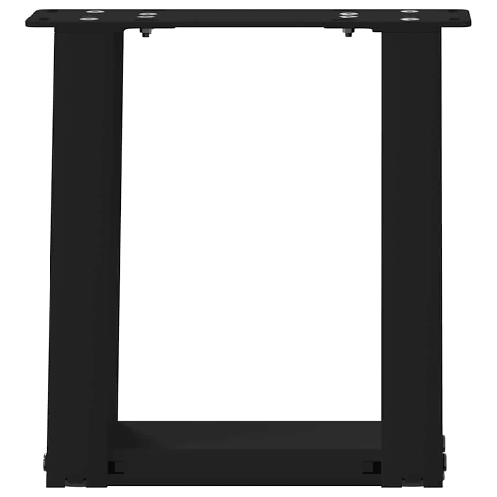 2 db U alakú fekete acél dohányzóasztal láb 30x(30-31) cm