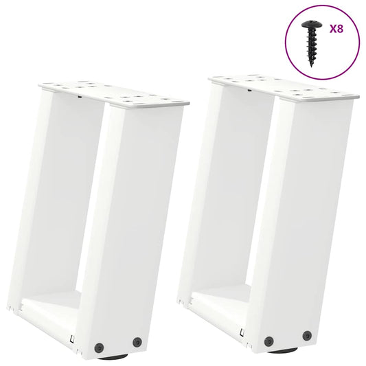 2 db U alakú fehér dohányzóasztal láb 30x(30-31) cm acél