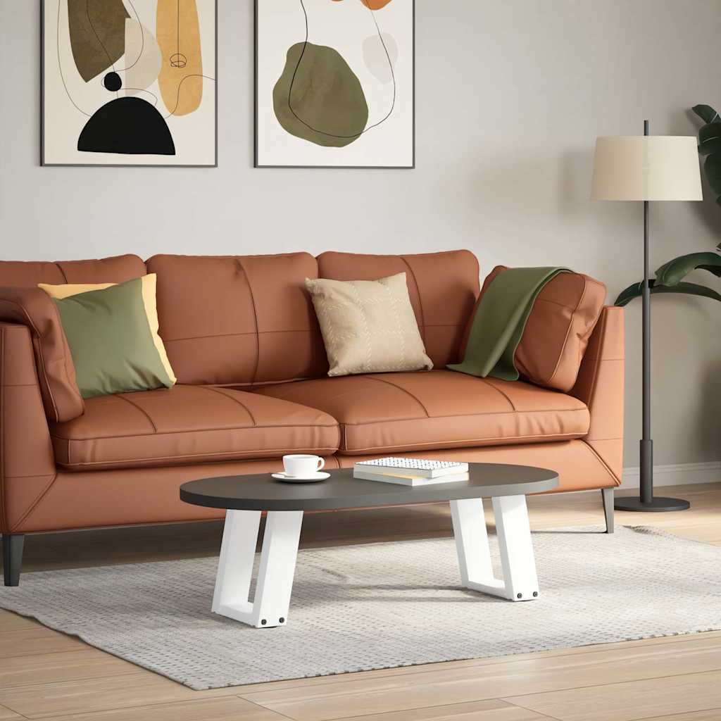 2 db U alakú fehér dohányzóasztal láb 30x(30-31) cm acél