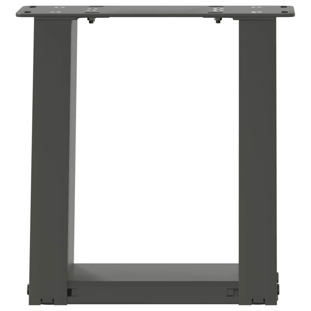 2 db antracitszürke, U alakú acél dohányzóasztal láb 30x(30-31) cm