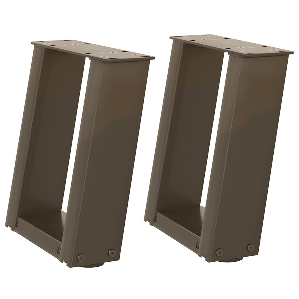 2 db U alakú natúr acél dohányzóasztal láb 30x(30-31) cm