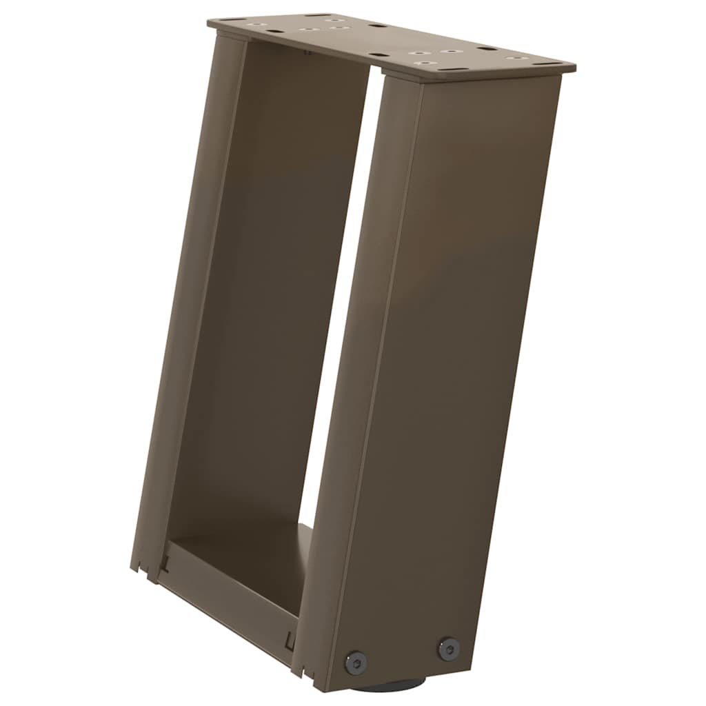2 db U alakú natúr acél dohányzóasztal láb 30x(30-31) cm