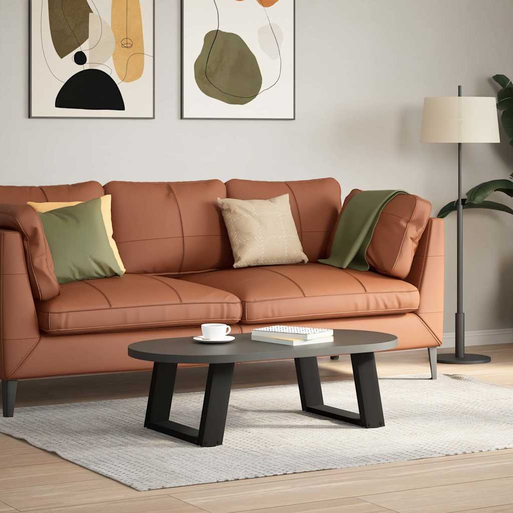 2 db U alakú dohányzóasztal láb fekete 40 x (30-31) cm acél dohányzóasztal láb