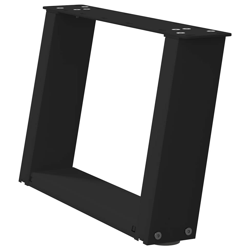 2 db U alakú dohányzóasztal láb fekete 40 x (30-31) cm acél dohányzóasztal láb