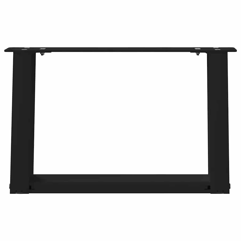2 db U alakú dohányzóasztal láb fekete 40 x (30-31) cm acél dohányzóasztal láb