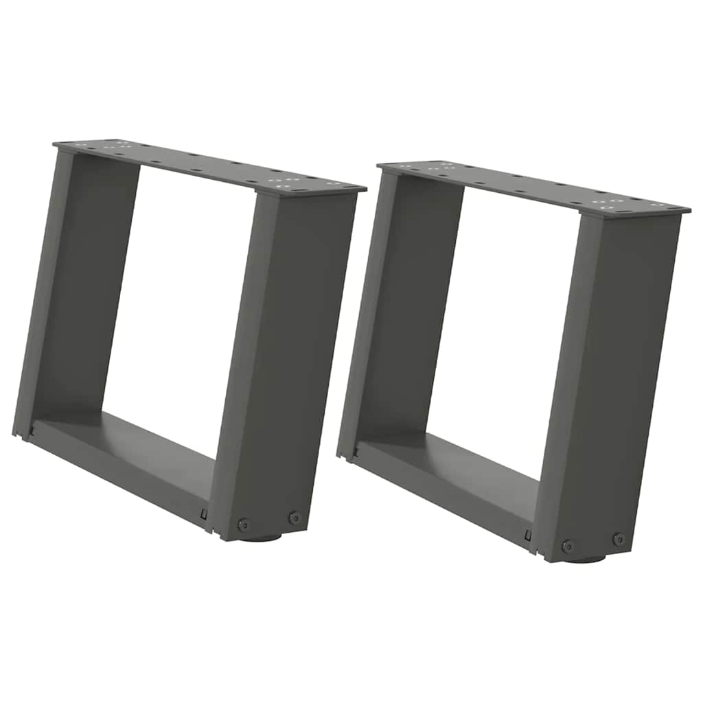 2 db antracitszürke U-alakú acél dohányzóasztal láb 40x(30-31) cm