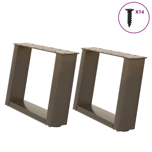 2 db U alakú natúr acél dohányzóasztal láb 40x(30-31) cm