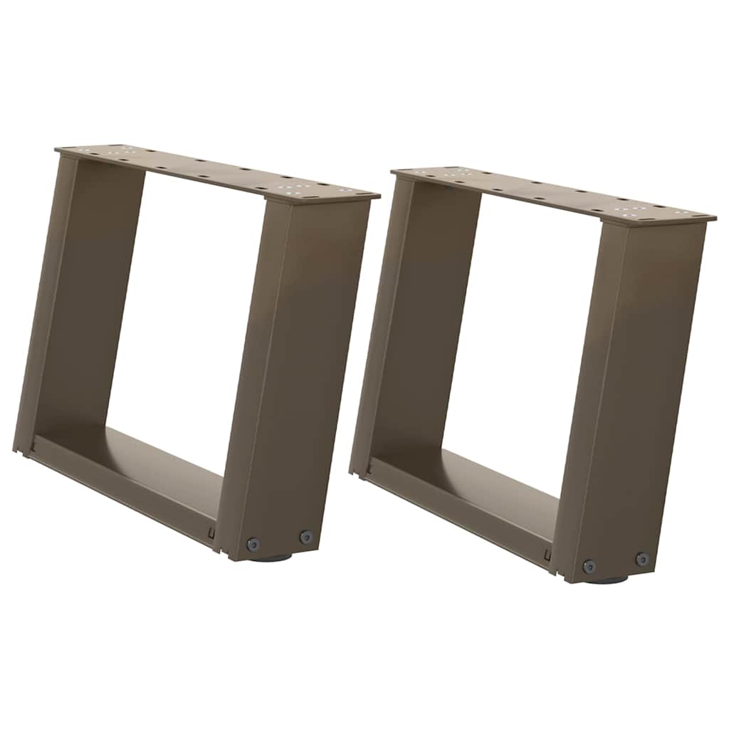 2 db U alakú natúr acél dohányzóasztal láb 40x(30-31) cm