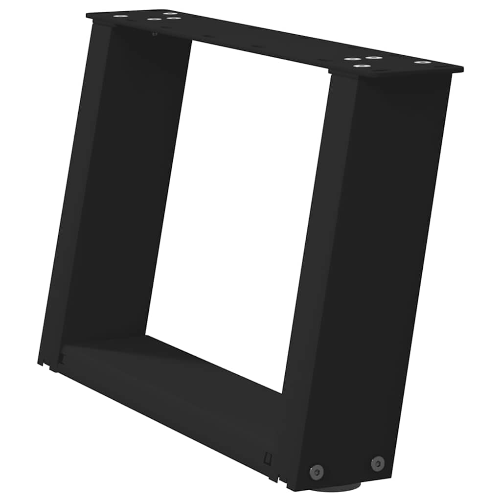 2 db fekete, U alakú acél dohányzóasztal láb 50 x (30-31) cm