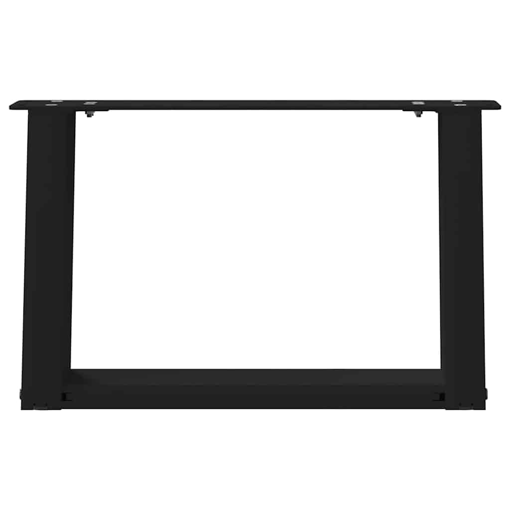 2 db fekete, U alakú acél dohányzóasztal láb 50 x (30-31) cm