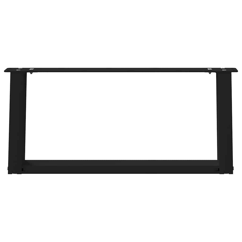 2 db U alakú dohányzóasztal láb fekete 60 x (30-31) cm acél dohányzóasztal láb