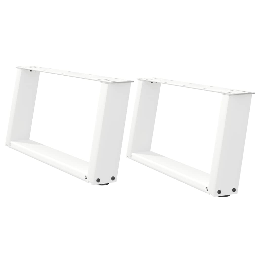 2 db U alakú dohányzóasztal láb fehér 60 x (30-31) cm acél