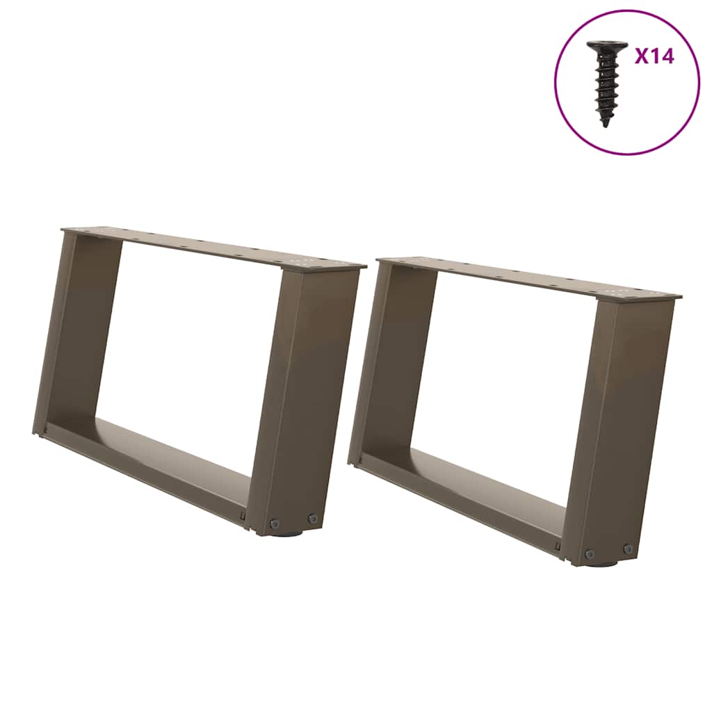 2 db U alakú dohányzóasztal láb natúr acélból 60x(30-31) cm