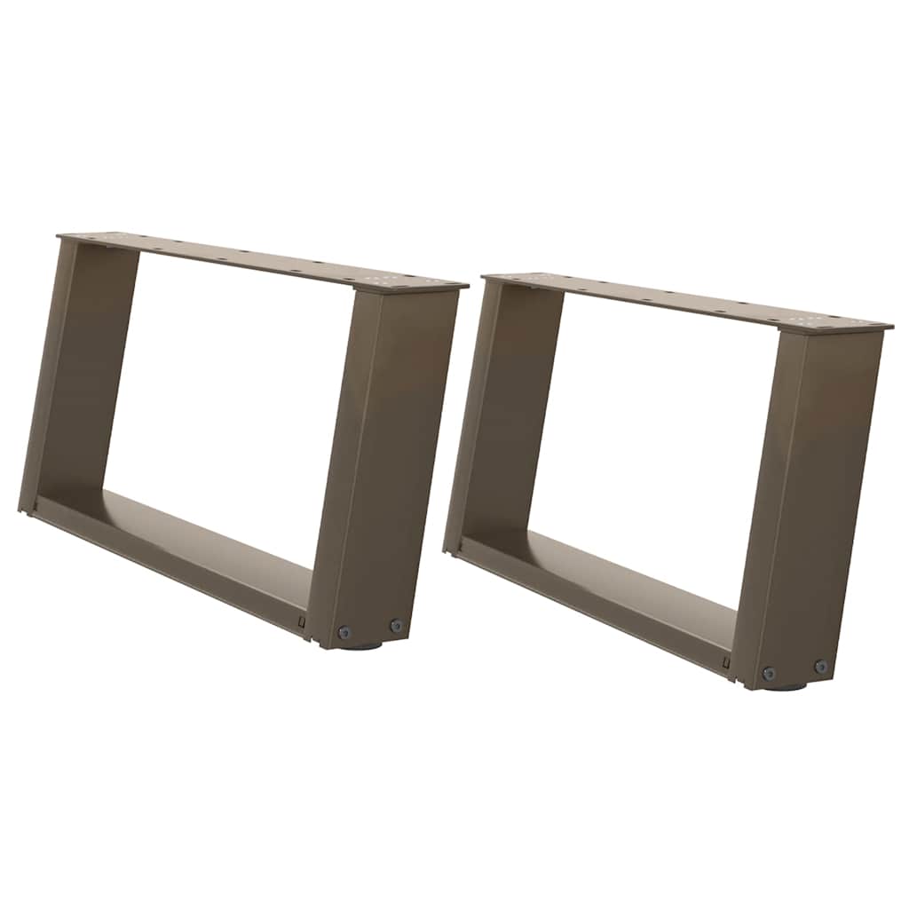 2 db U alakú dohányzóasztal láb natúr acélból 60x(30-31) cm