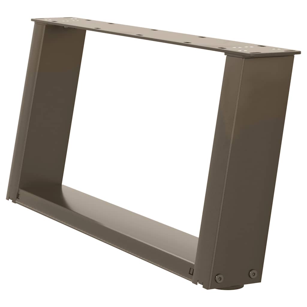 2 db U alakú dohányzóasztal láb natúr acélból 60x(30-31) cm