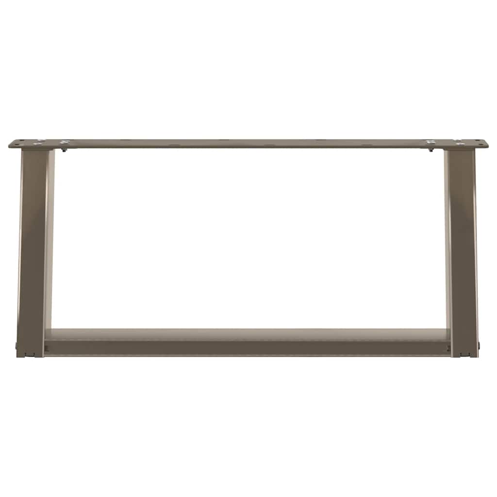 2 db U alakú dohányzóasztal láb natúr acélból 60x(30-31) cm