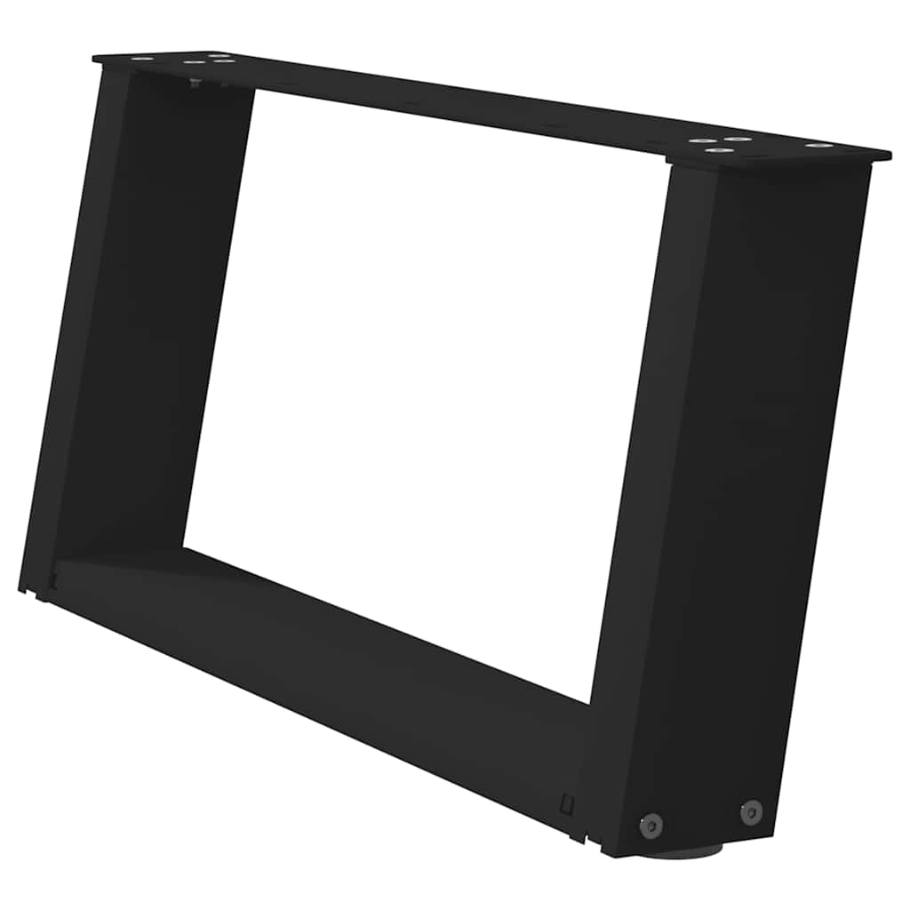 2 db U alakú dohányzóasztal láb fekete 70 x (30-31) cm acél dohányzóasztal láb