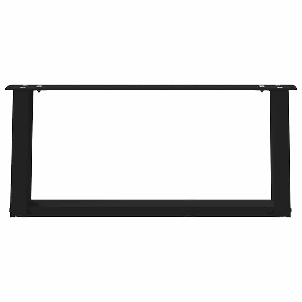2 db U alakú dohányzóasztal láb fekete 70 x (30-31) cm acél dohányzóasztal láb