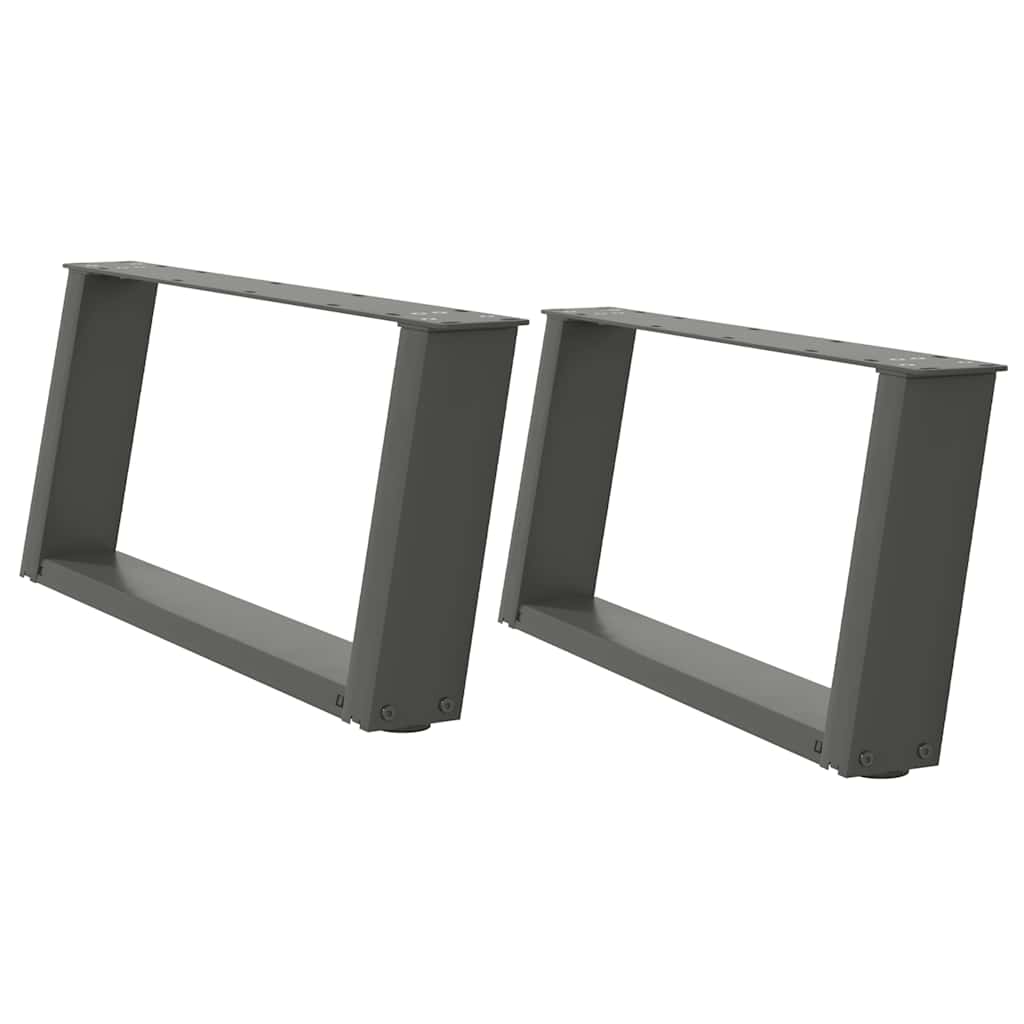 2 db antracitszürke, U alakú acél dohányzóasztal láb 70 x (30-31) cm
