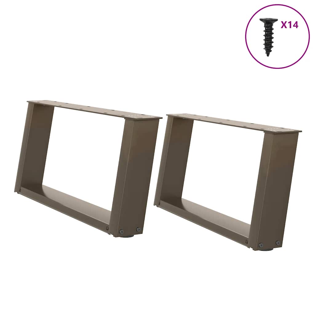 2 db U alakú natúr acél dohányzóasztal láb 70x(30-31) cm
