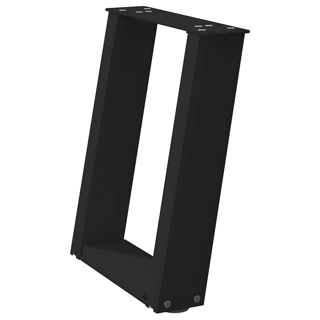 2 db U alakú dohányzóasztal láb fekete 28 x (42-43) cm acél dohányzóasztal láb
