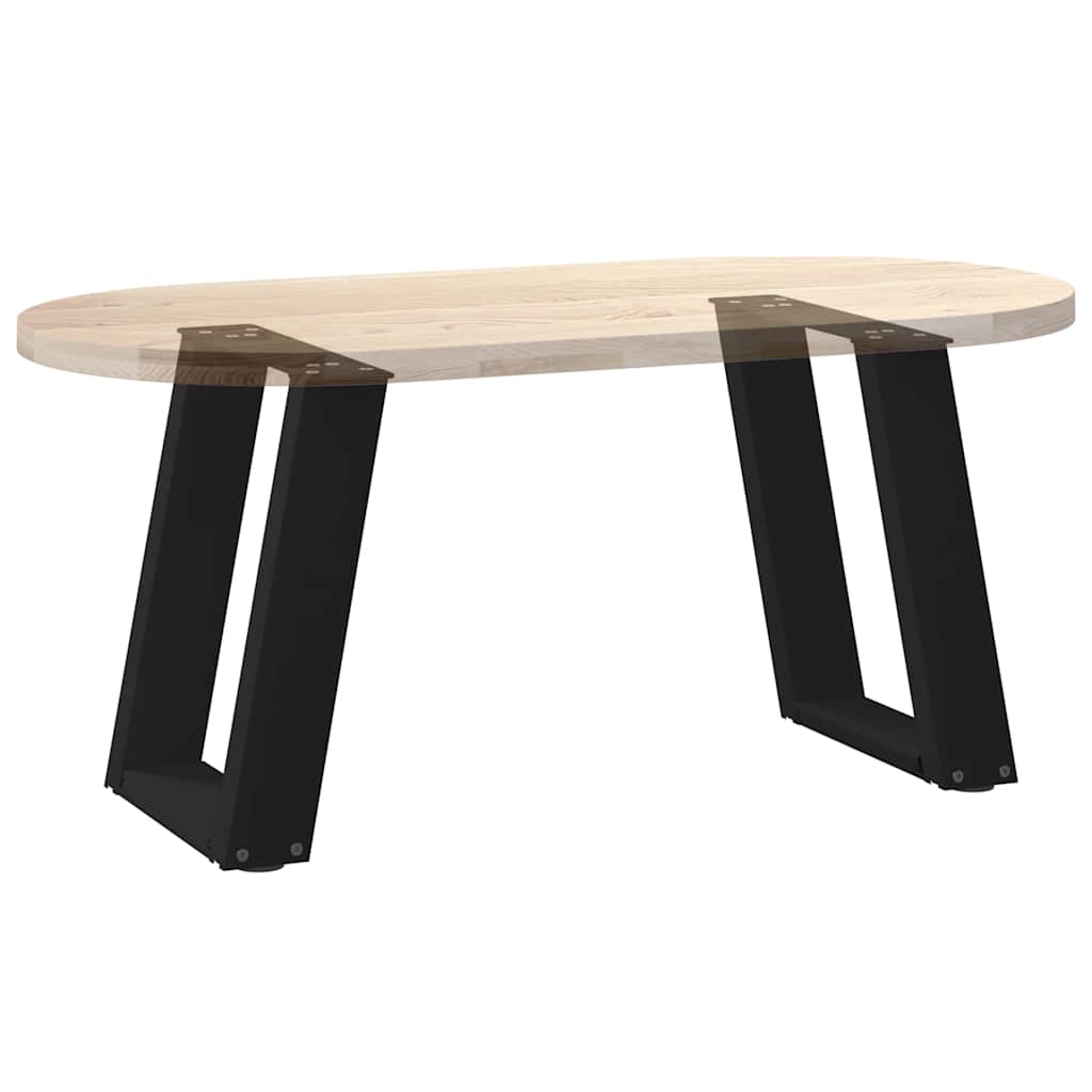 2 db U alakú dohányzóasztal láb fekete 28 x (42-43) cm acél dohányzóasztal láb