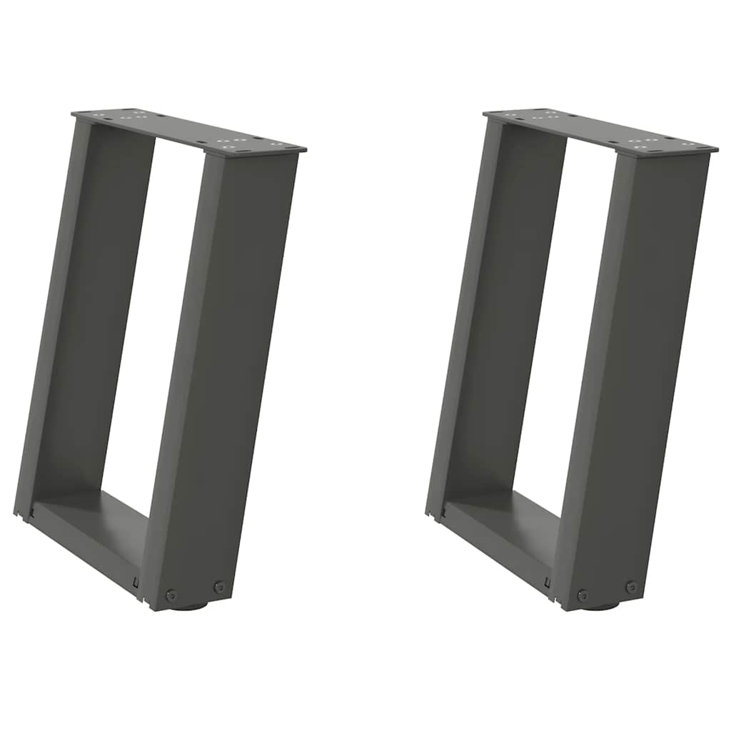 2 db antracitszürke U-alakú dohányzóasztal láb 28x(42-43) cm acél