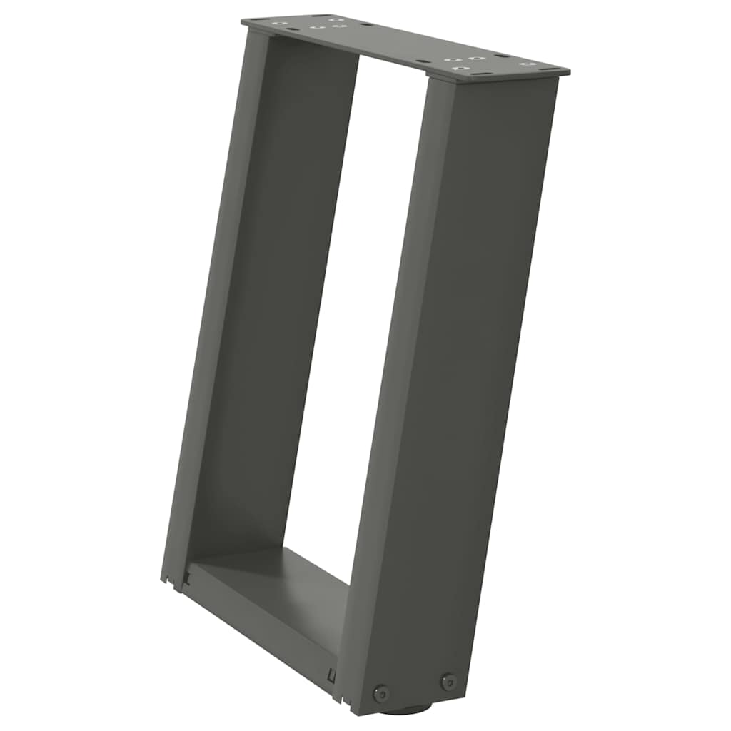 2 db antracitszürke U-alakú dohányzóasztal láb 28x(42-43) cm acél