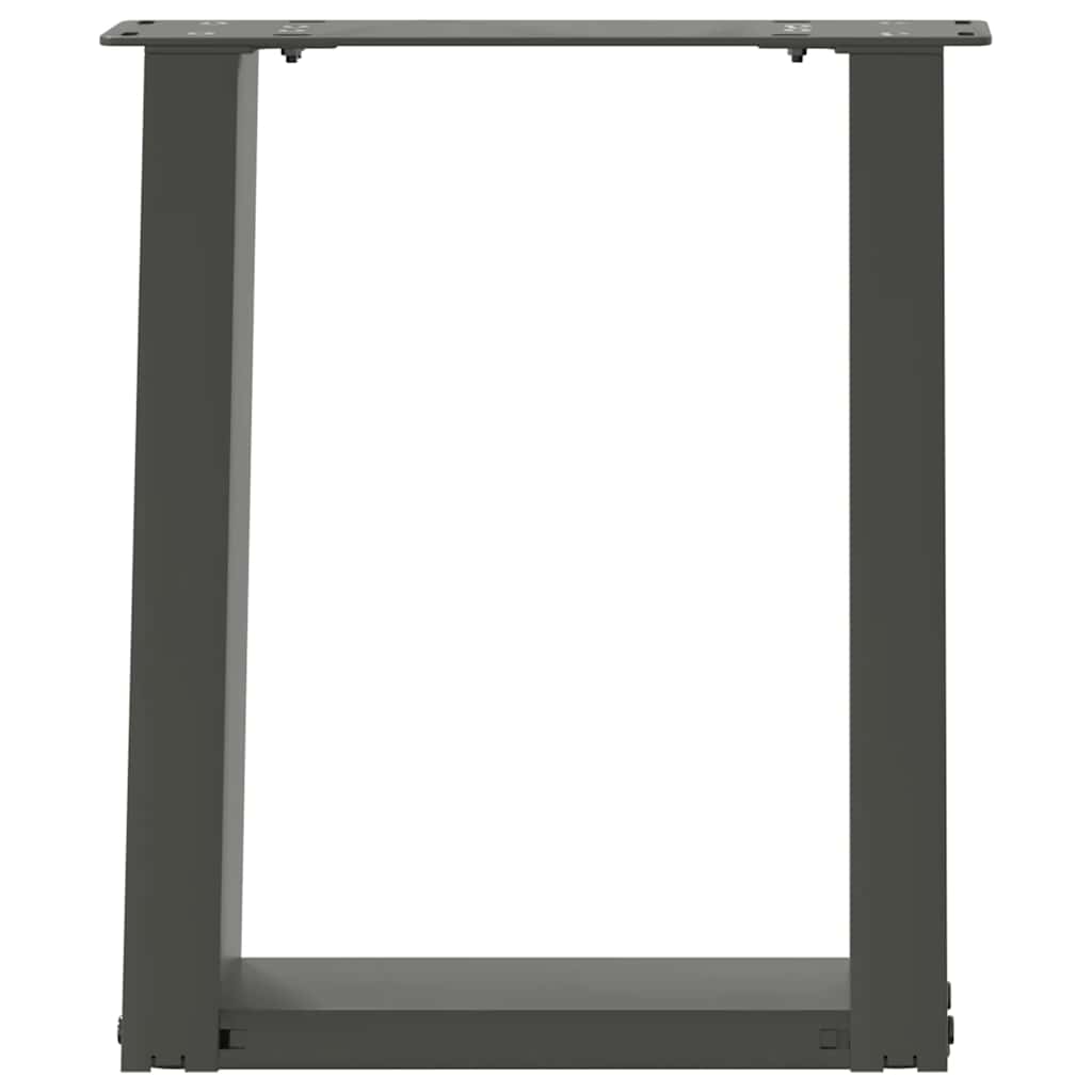 2 db antracitszürke U-alakú dohányzóasztal láb 28x(42-43) cm acél