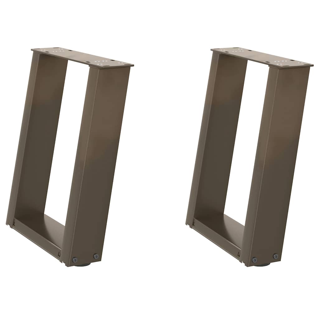 2 db U alakú natúr acél dohányzóasztal láb 28 x (42-43) cm