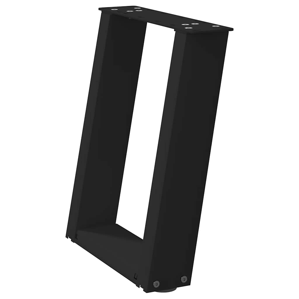 2 db fekete, U alakú acél dohányzóasztal láb 38x(42-43) cm