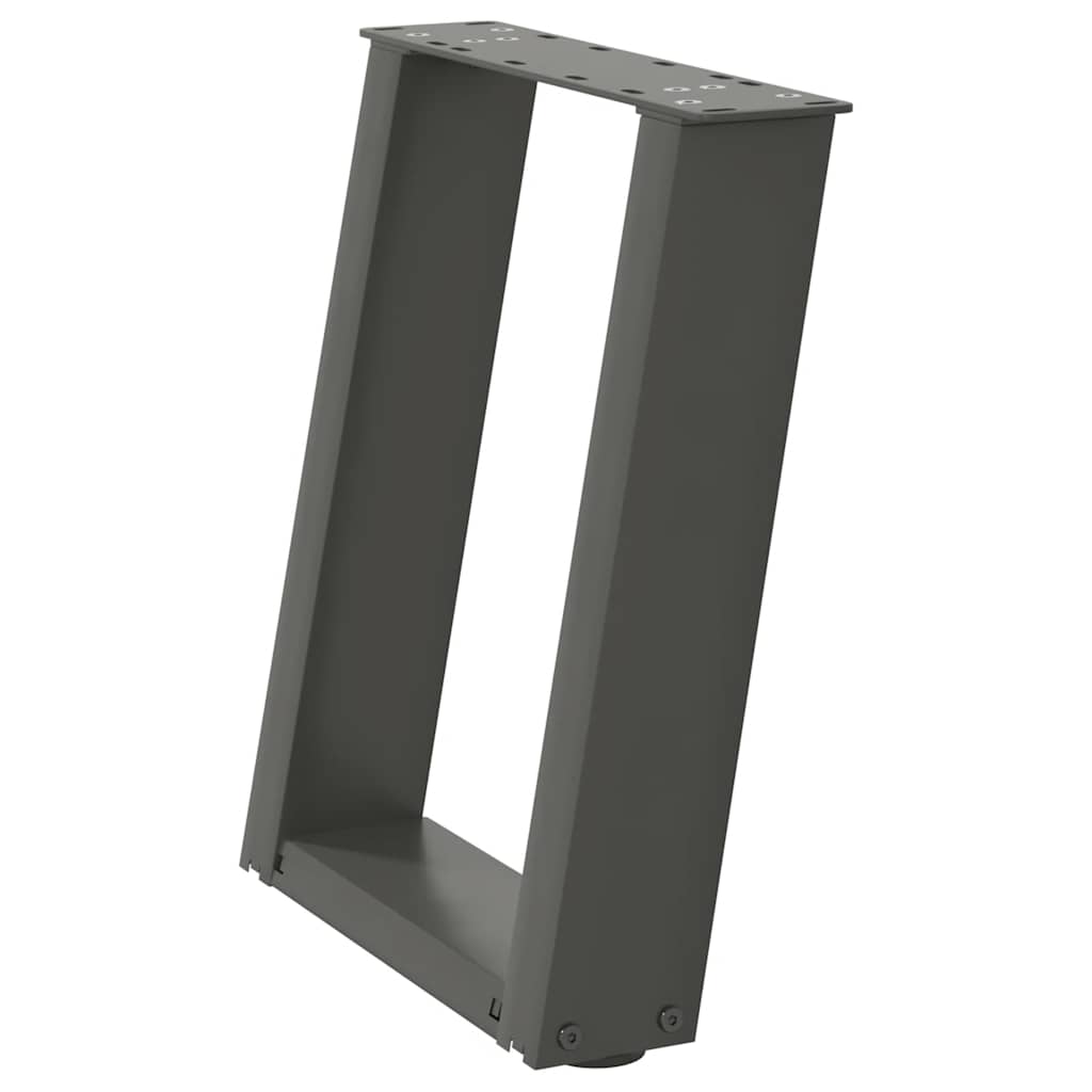 2 db antracitszürke U-alakú acél dohányzóasztal láb 38x(42-43) cm