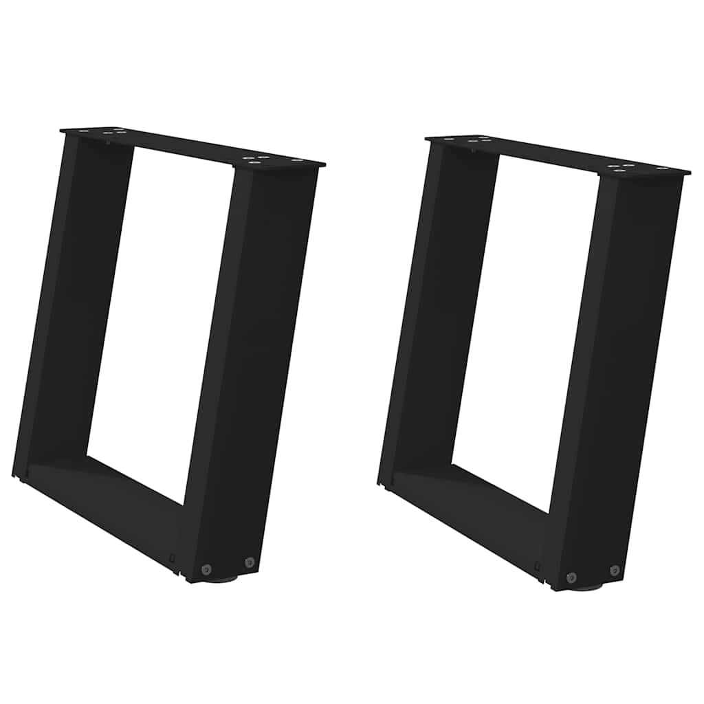 2 db U alakú dohányzóasztal láb fekete 50 x (42-43) cm acél dohányzóasztal láb