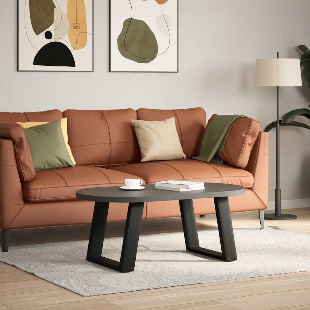 2 db U alakú dohányzóasztal láb fekete 50 x (42-43) cm acél dohányzóasztal láb