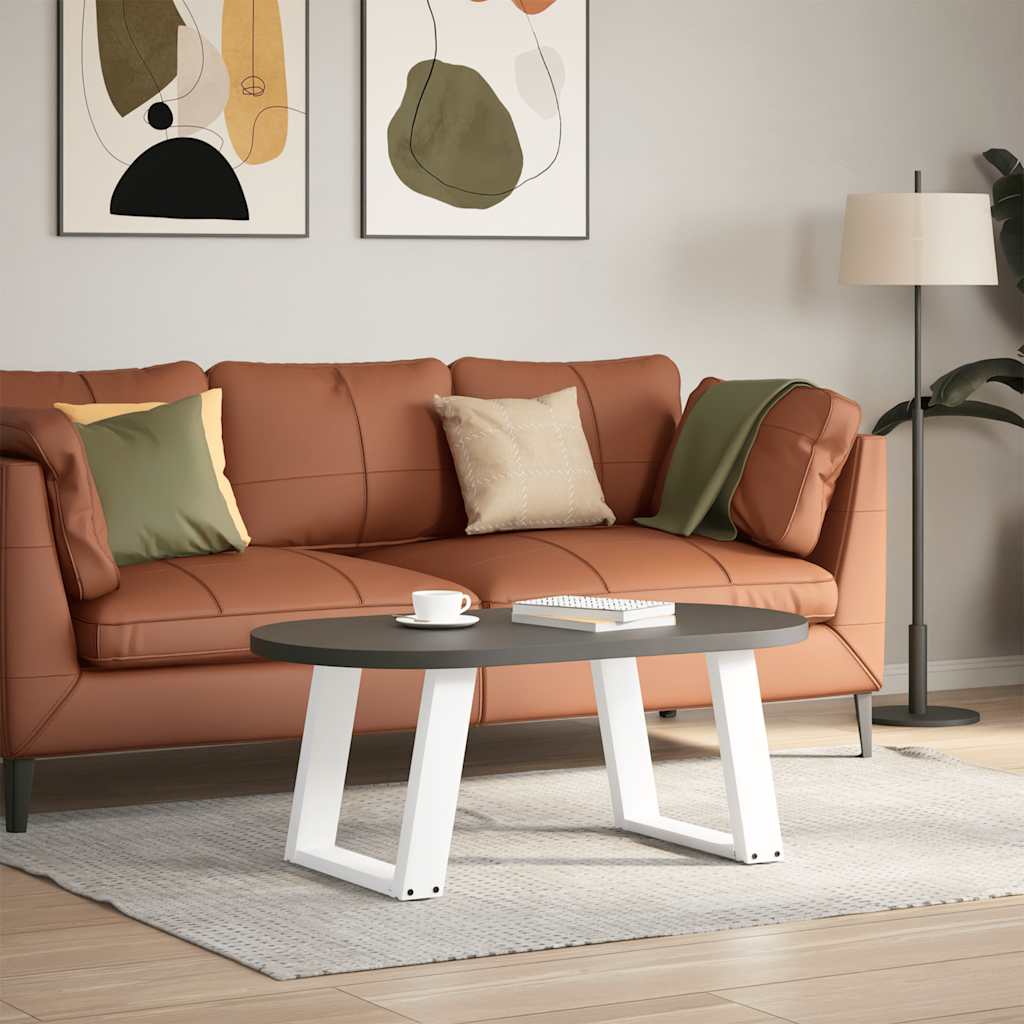 2 db U alakú dohányzóasztal láb fehér 50 x (42-43) cm acél dohányzóasztalhoz