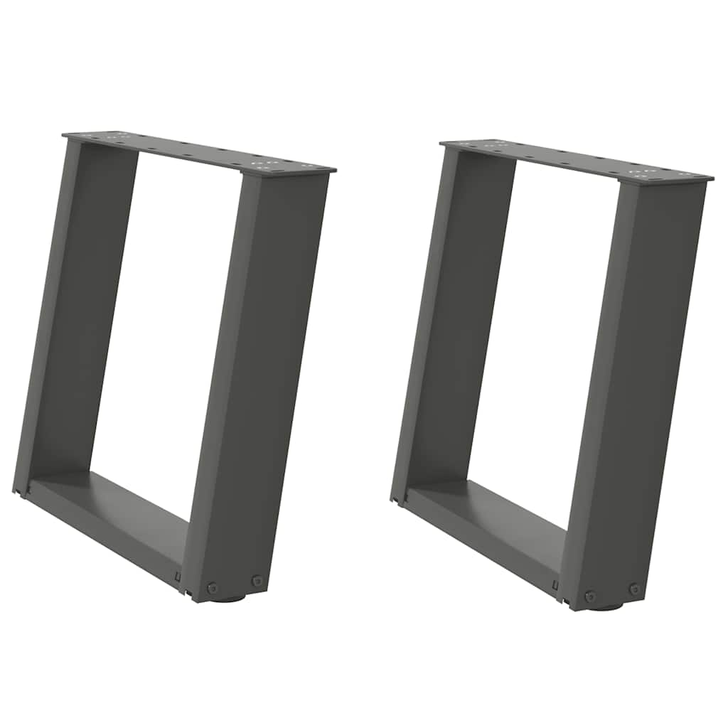 2 db antracitszürke, U alakú acél dohányzóasztal láb 50 x (42-43) cm