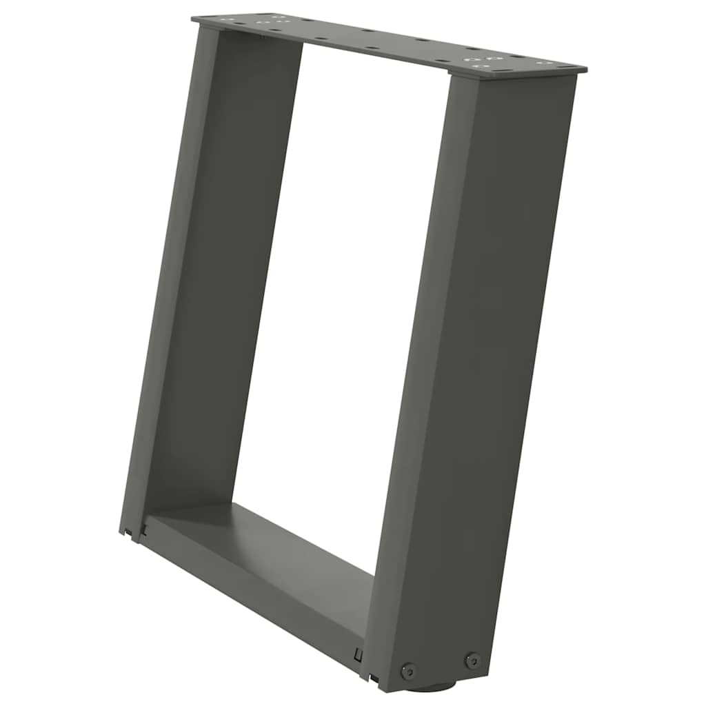 2 db antracitszürke, U alakú acél dohányzóasztal láb 50 x (42-43) cm