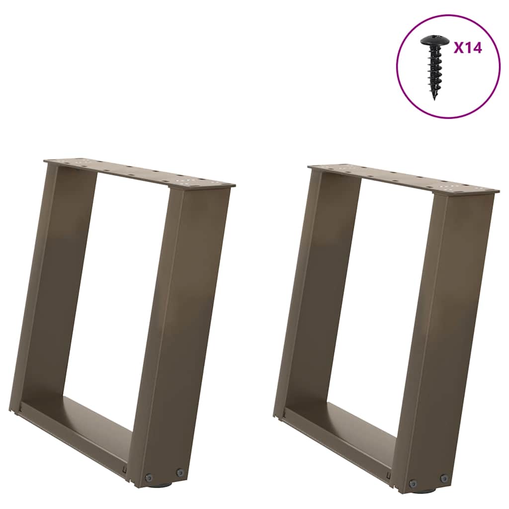 2 db U alakú natúr acél dohányzóasztal láb 50x(42-43) cm