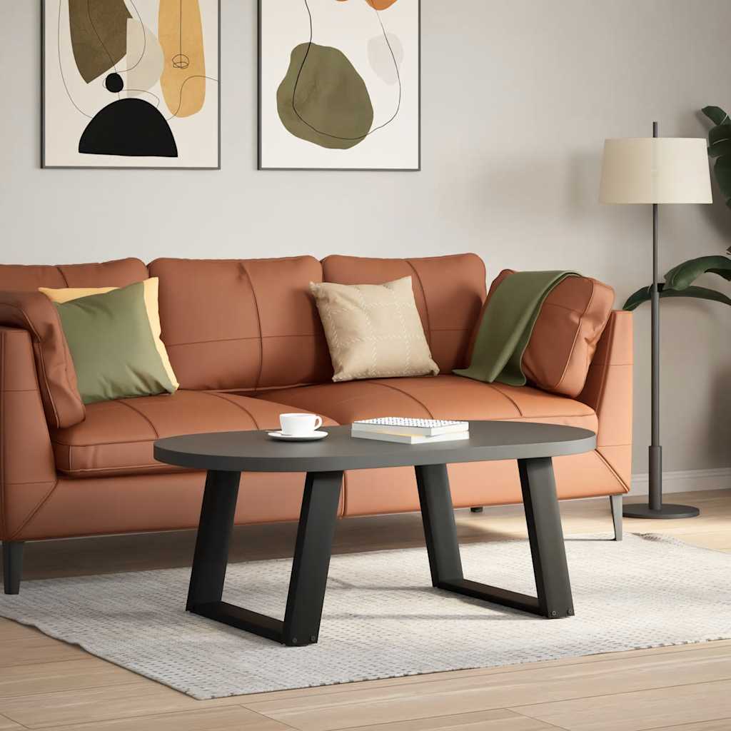 2 db U alakú dohányzóasztal láb fekete 60 x (42-43) cm acél dohányzóasztal láb