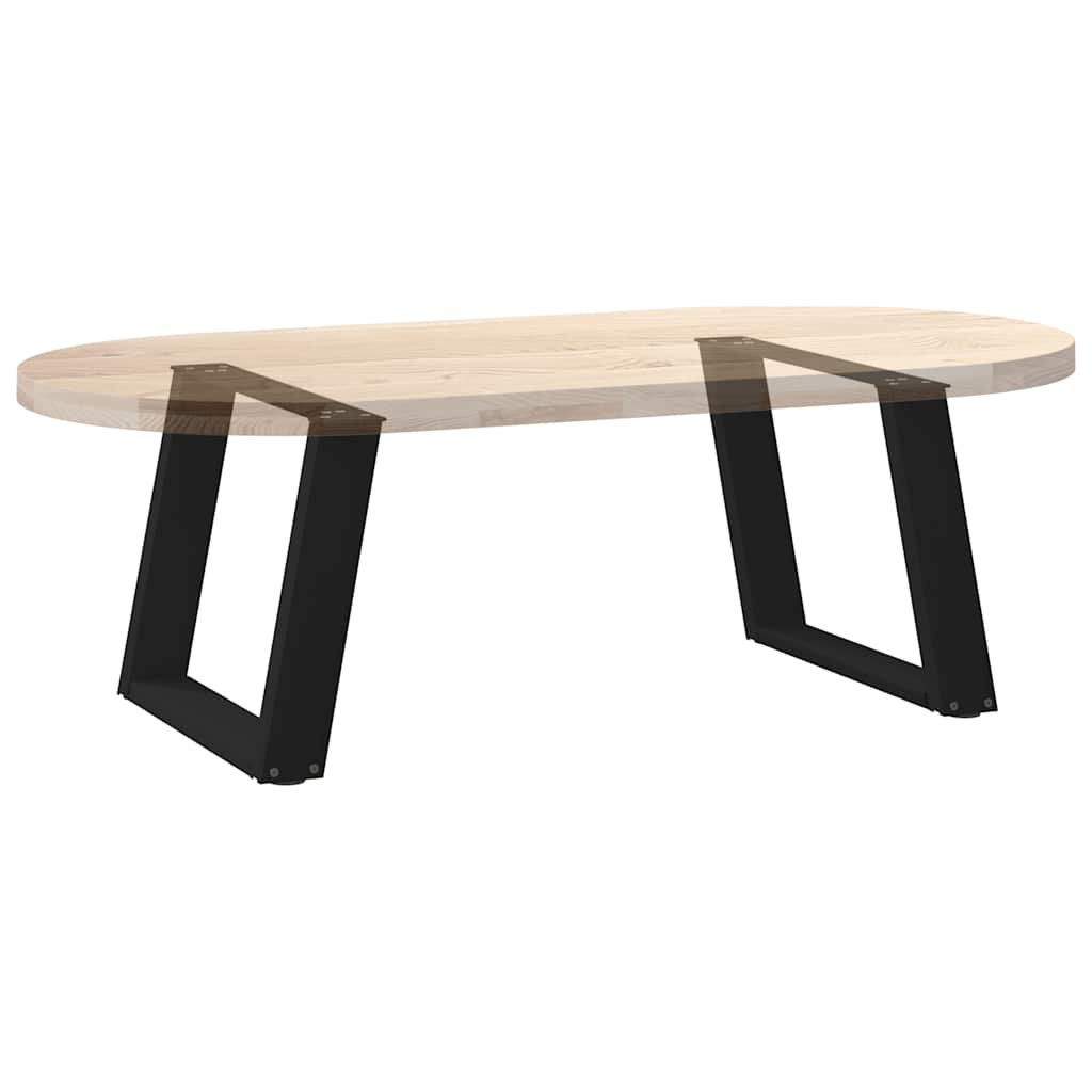 2 db U alakú dohányzóasztal láb fekete 60 x (42-43) cm acél dohányzóasztal láb